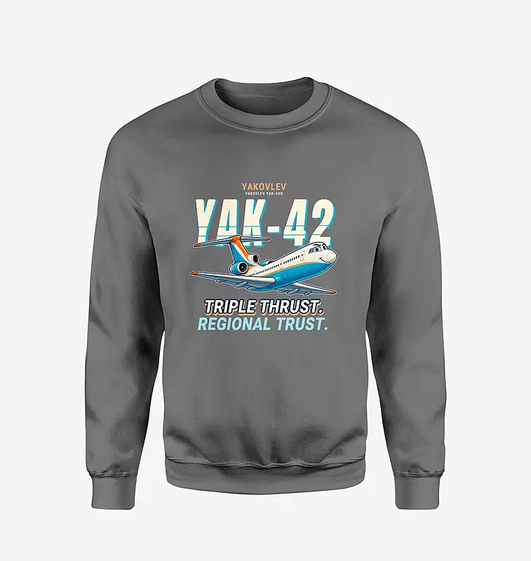 Yakovlev Yak-42D - Cartoon - Sweatshirt - Gray