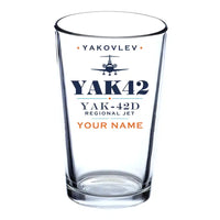 Thumbnail for Yakovlev Yak-42D - Heritage + Name - Beer & Water Glass