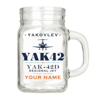 Thumbnail for Yakovlev Yak-42D - Heritage + Name - Cocktail Glass (Mason Jar)