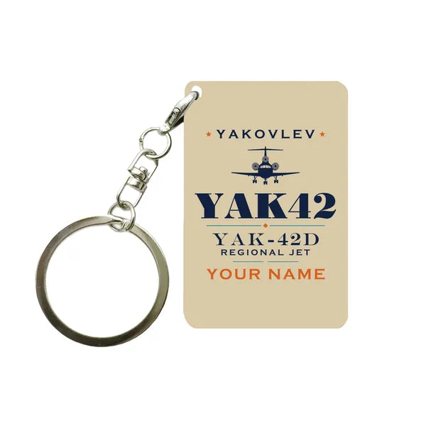 Yakovlev Yak-42D - Heritage + Name - Key Chain - Beige
