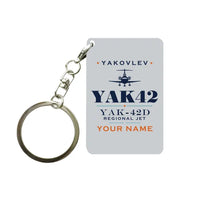Thumbnail for Yakovlev Yak-42D - Heritage + Name - Key Chain - Light Gray