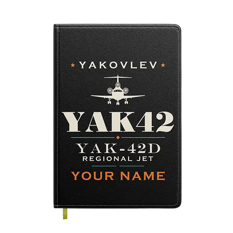 Yakovlev Yak-42D - Heritage + Name - Notebook - Black