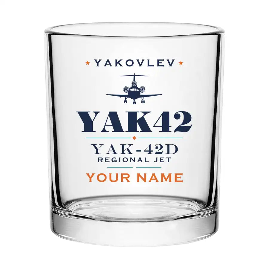 Yakovlev Yak-42D - Heritage + Name - Special Whiskey Glass