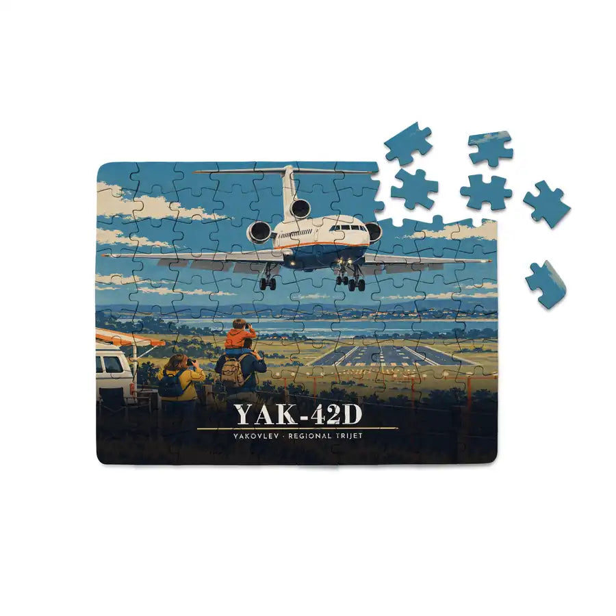 Yakovlev Yak-42D - Horizontal + Text - Canvas Puzzle
