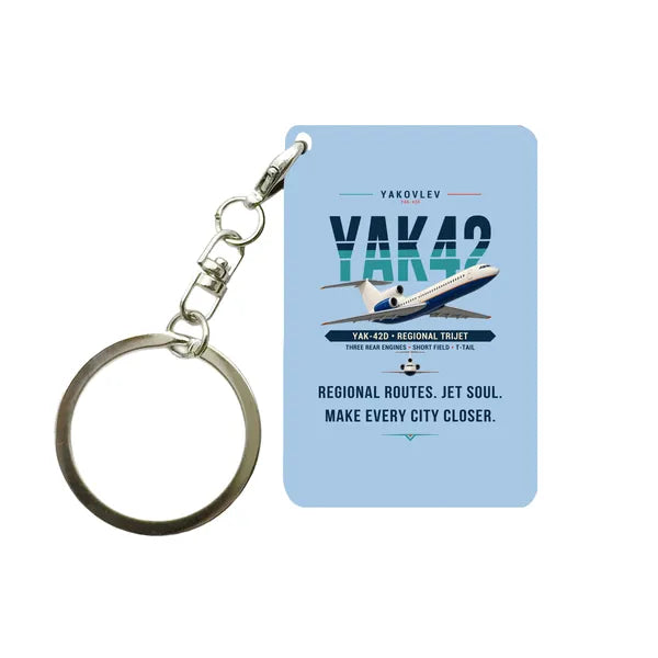 Yakovlev Yak-42D - Original - Key Chain - Light Blue