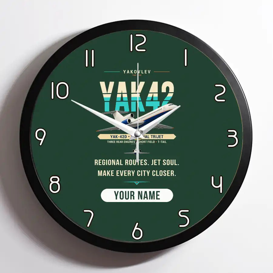 Yakovlev Yak-42D - Original + Name - Framed - Dark Green