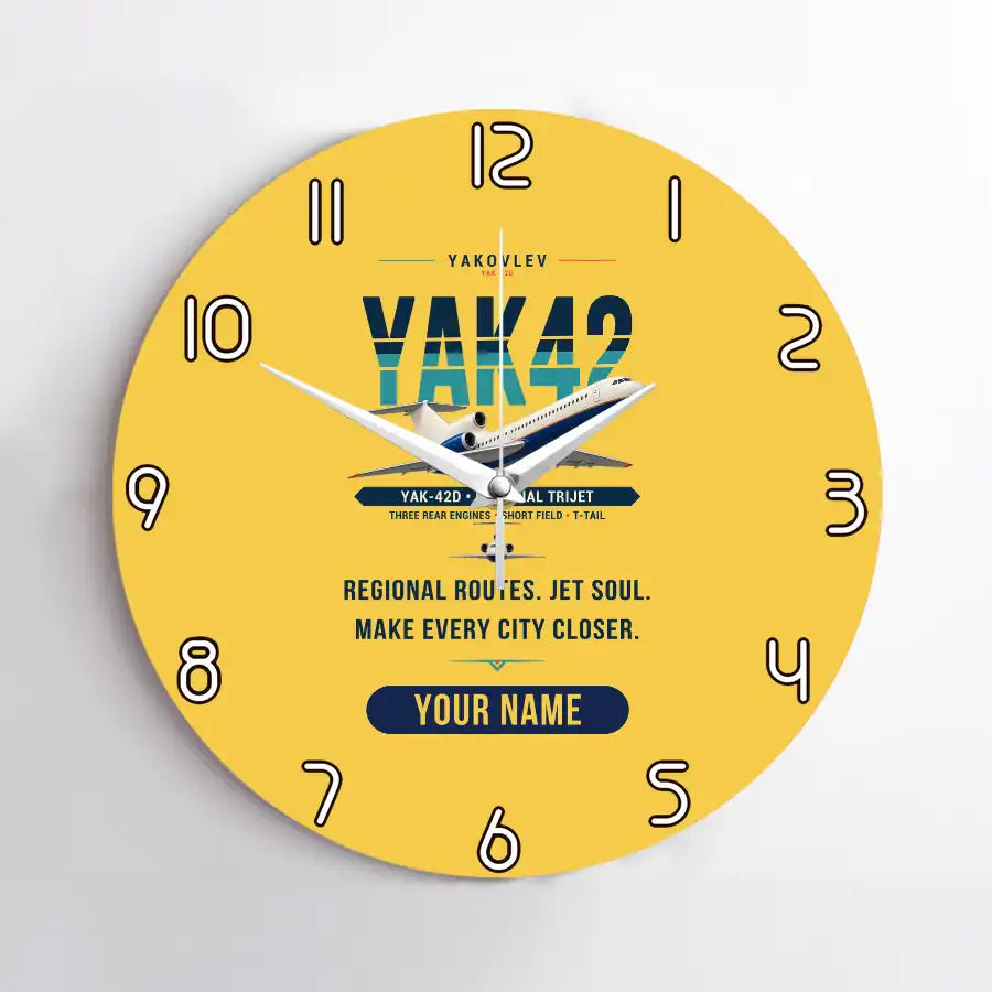 Yakovlev Yak-42D - Original + Name - No Frame - Yellow