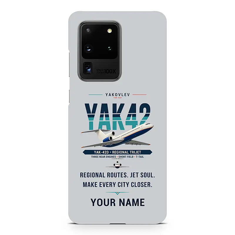 Yakovlev Yak-42D - Original + Name - Samsung Case - Light Gray