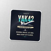 Thumbnail for Yakovlev Yak-42D - Original - Square Sticker - Close-up