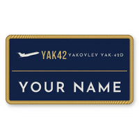 Thumbnail for Yakovlev Yak-42D Patches - Rectangle + Name - Navy Gold