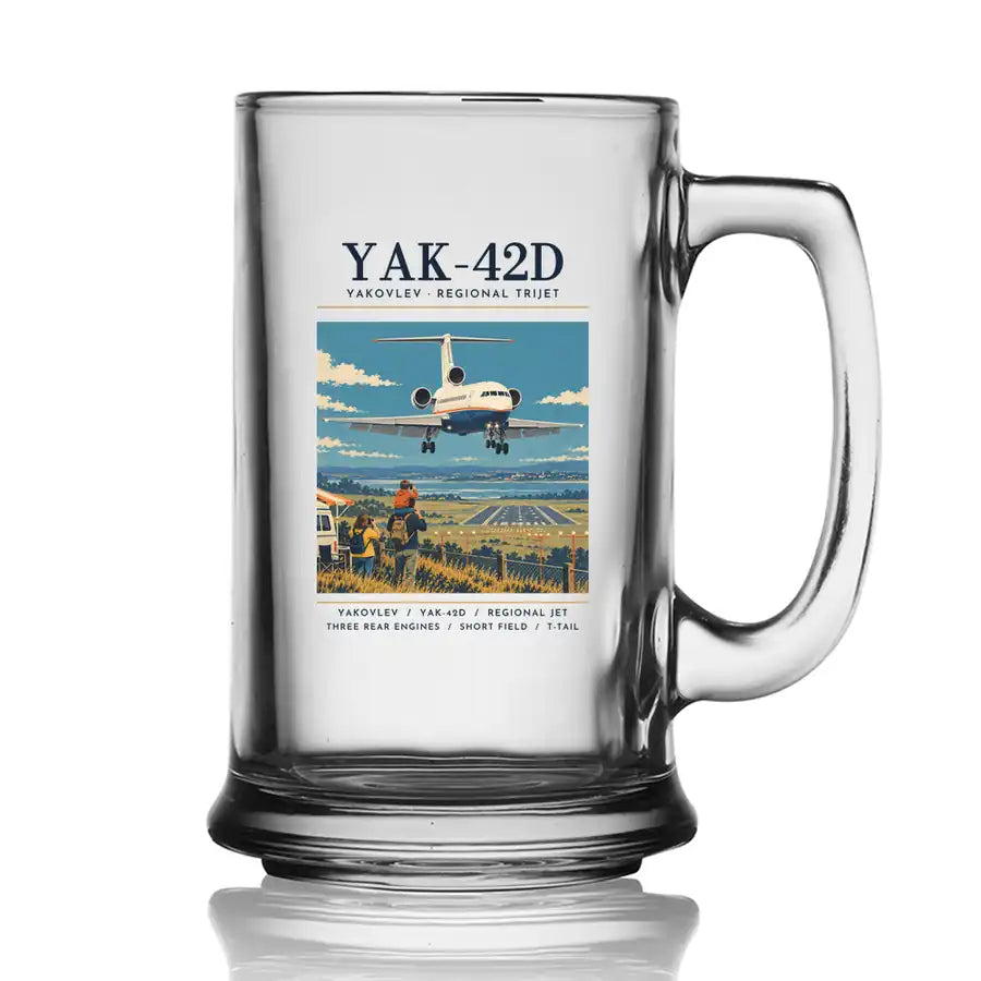 Yakovlev Yak-42D - Poster - Beer Glass with Holder