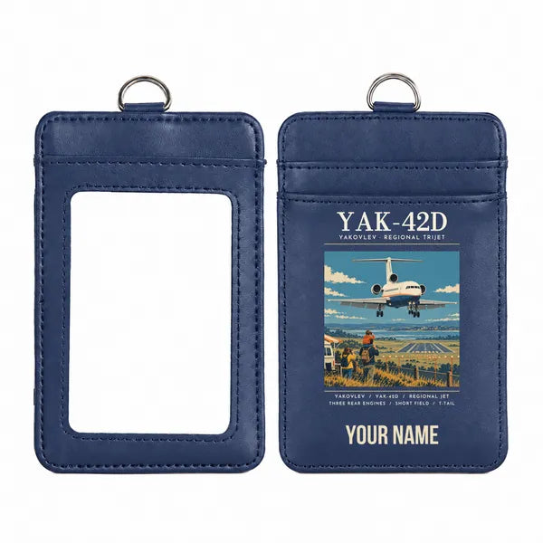 Yakovlev Yak-42D - Poster - ID Card Holder - Navy Blue + Name