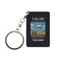Thumbnail for Yakovlev Yak-42D - Poster + Name - Key Chain - Black