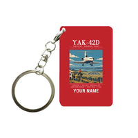 Thumbnail for Yakovlev Yak-42D - Poster + Name - Key Chain - Red