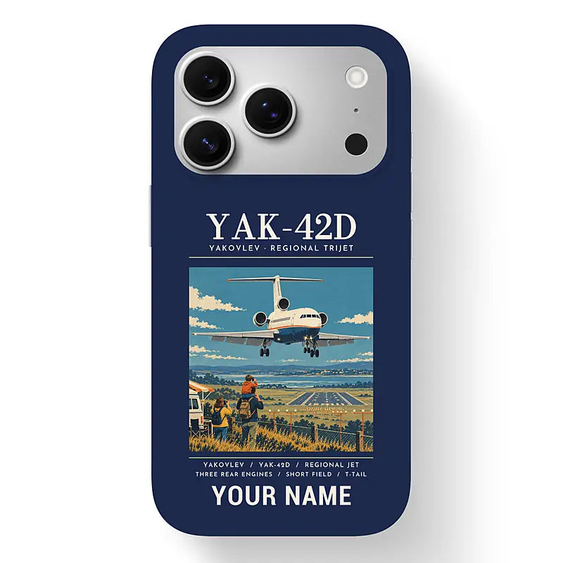 Yakovlev Yak-42D - Poster + Name - MagSafe iPhone 17 Pro - Navy Blue