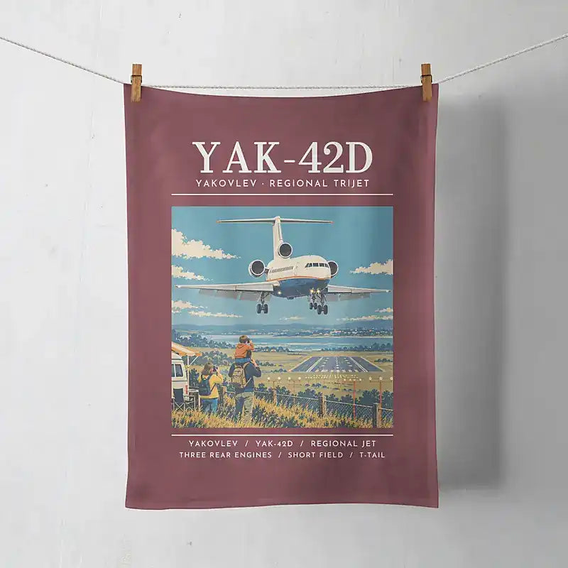 Yakovlev Yak-42D - Poster - Towel - Dark Red