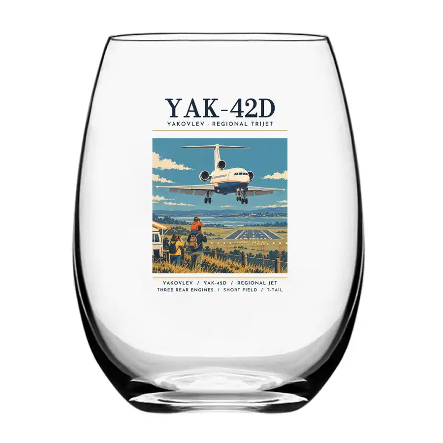 Yakovlev Yak-42D - Poster - Water & Drink Glass