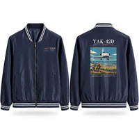 Thumbnail for Yakovlev Yak-42D Stylish Jackets - Baseball Collar - Poster - Navy Blue