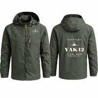 Thumbnail for Yakovlev Yak-42D Stylish Jackets - Hooded Windbreaker - Heritage - Olive Green