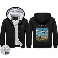 Thumbnail for Yakovlev Yak-42D Zipped Sweatshirts - Poster - Black