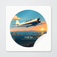 Thumbnail for Yakovlev Yak-52 - 3D - Circle Sticker - Peel