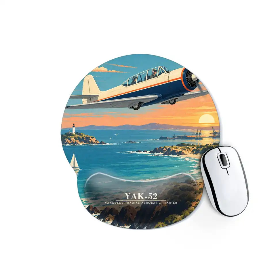 Yakovlev Yak-52 - 3D - Ergonomic Mouse Pad - Full Print