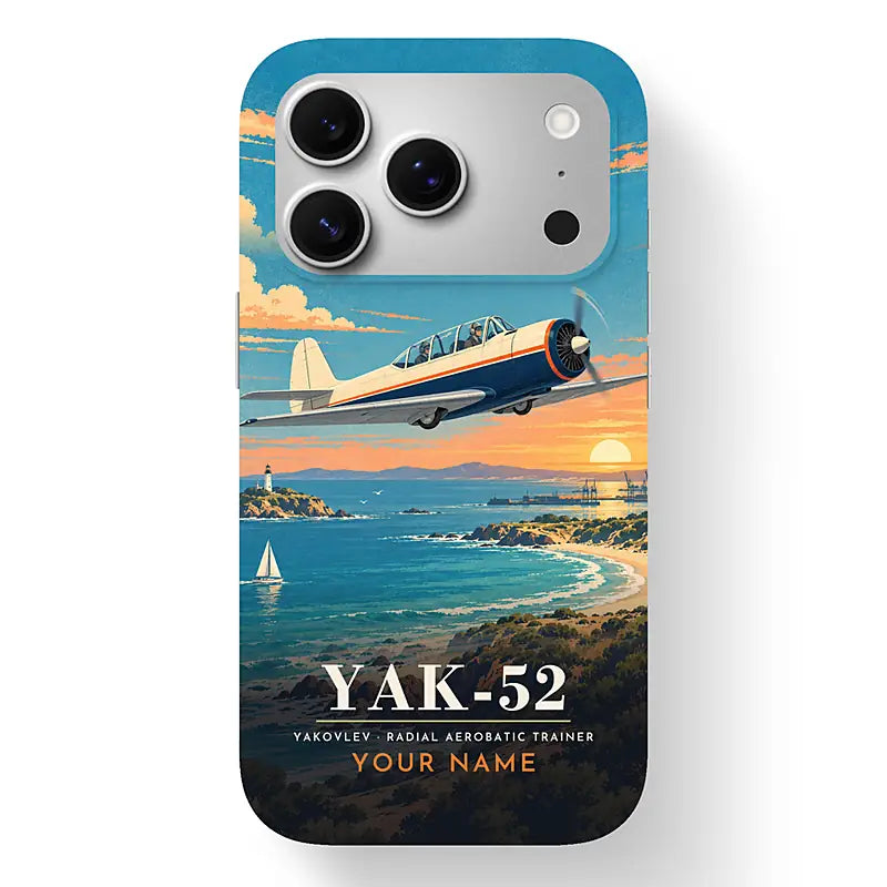 Yakovlev Yak-52 - 3D + Name - MagSafe iPhone 17 Pro - Black