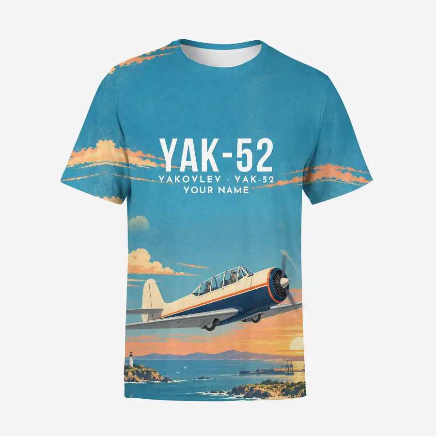 Yakovlev Yak-52 3D All-Over Print Clothing - T-Shirt - 3D + Name
