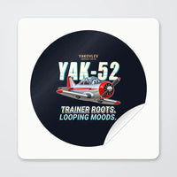 Thumbnail for Yakovlev Yak-52 - Cartoon - Circle Sticker - Peel