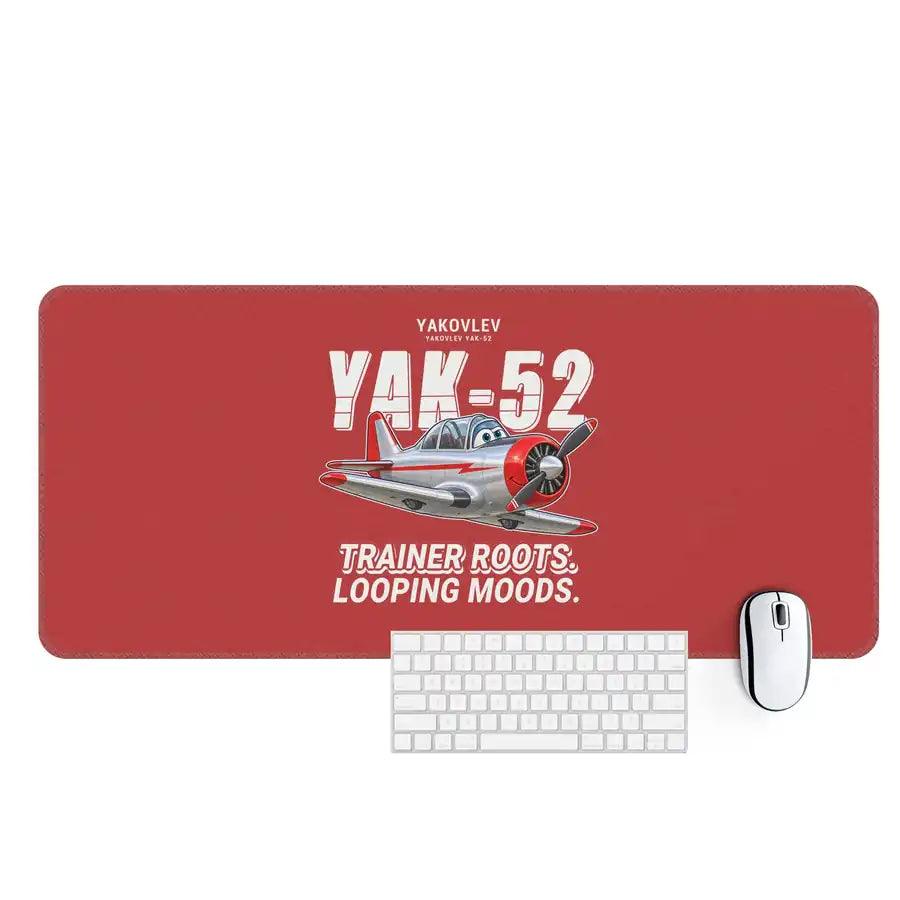 Yakovlev Yak-52 - Cartoon - Desk Mat - Red