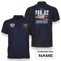 Thumbnail for Yakovlev Yak-52 - Cartoon - Double-Side Polo - Navy Blue + Name