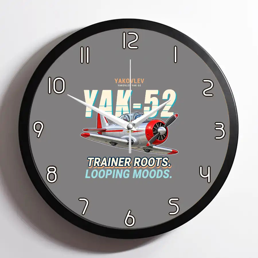 Yakovlev Yak-52 - Cartoon - Framed - Gray