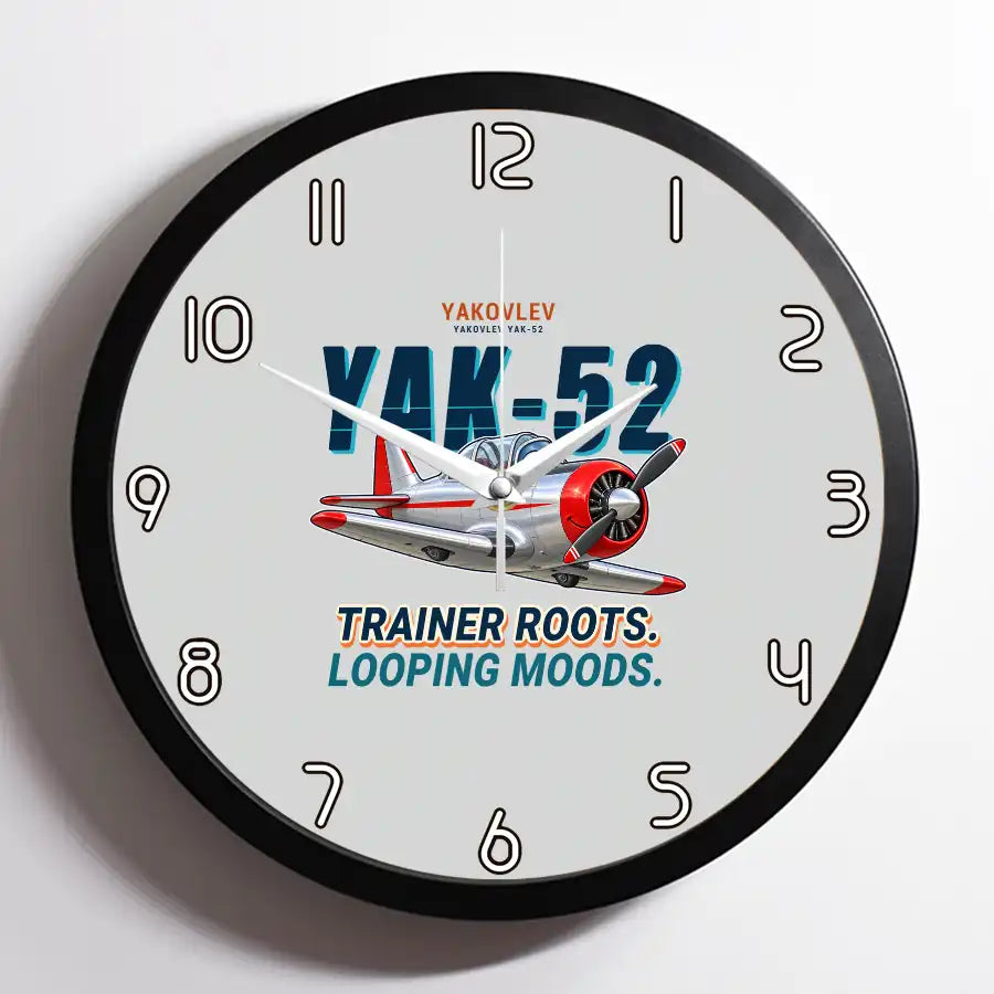 Yakovlev Yak-52 - Cartoon - Framed - Light Gray
