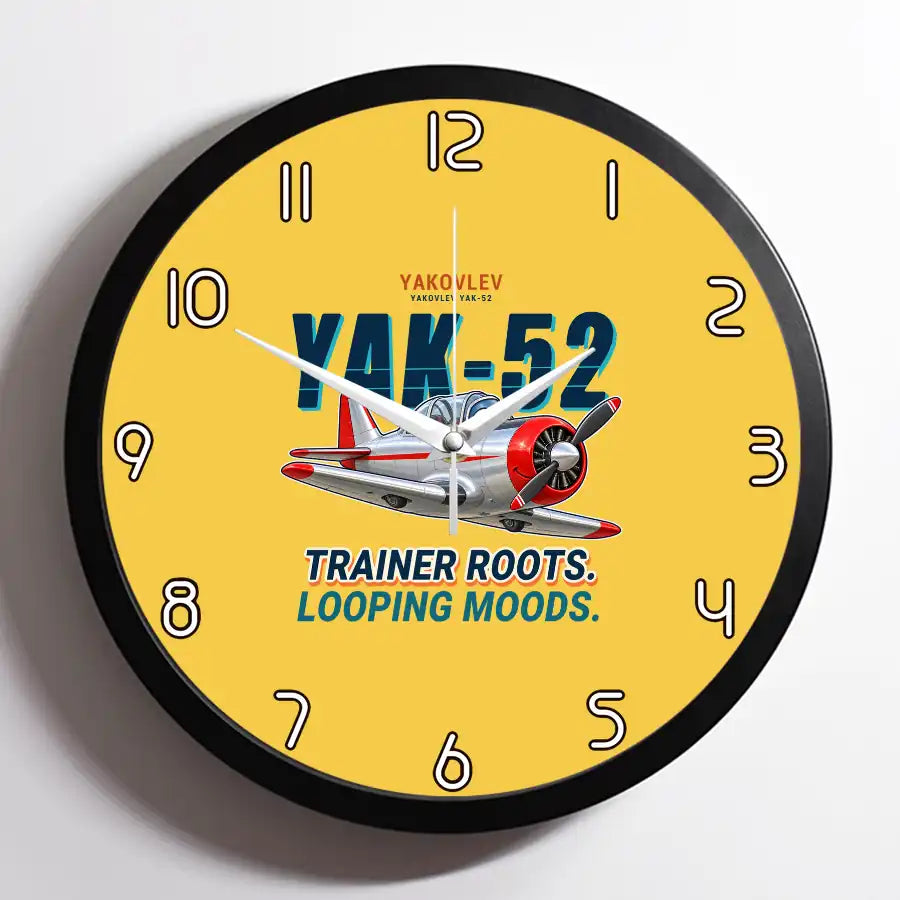 Yakovlev Yak-52 - Cartoon - Framed - Yellow