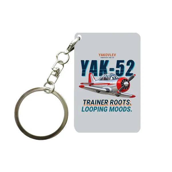 Yakovlev Yak-52 - Cartoon - Key Chain - Light Gray
