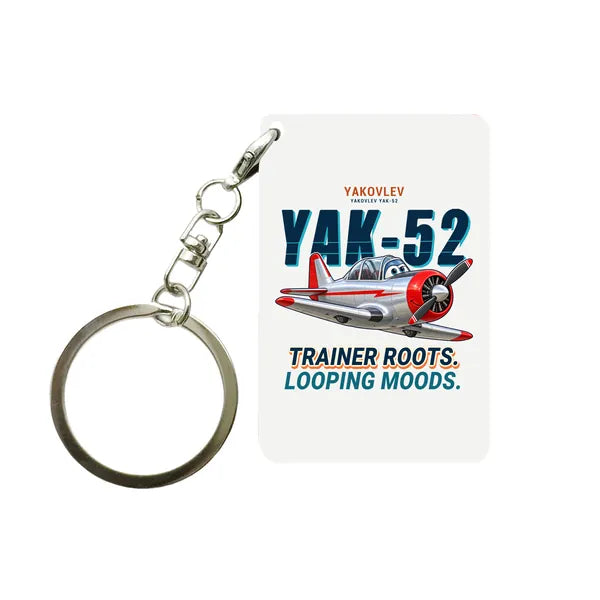 Yakovlev Yak-52 - Cartoon - Key Chain - White