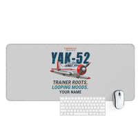 Thumbnail for Yakovlev Yak-52 - Cartoon + Name - Desk Mat - Light Gray