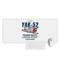 Thumbnail for Yakovlev Yak-52 - Cartoon + Name - Desk Mat - White