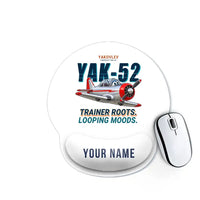 Thumbnail for Yakovlev Yak-52 - Cartoon + Name - Ergonomic Mouse Pad - White