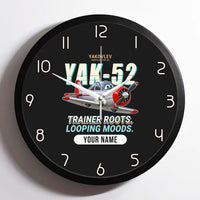 Thumbnail for Yakovlev Yak-52 - Cartoon + Name - Framed - Black