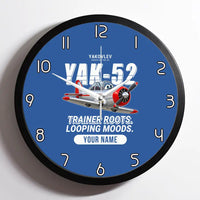 Thumbnail for Yakovlev Yak-52 - Cartoon + Name - Framed - Blue
