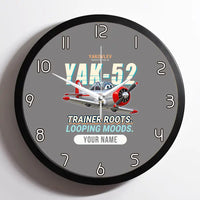 Thumbnail for Yakovlev Yak-52 - Cartoon + Name - Framed - Gray