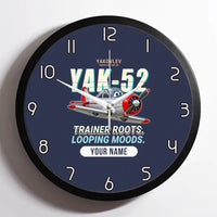 Thumbnail for Yakovlev Yak-52 - Cartoon + Name - Framed - Navy Blue