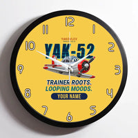 Thumbnail for Yakovlev Yak-52 - Cartoon + Name - Framed - Yellow