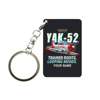 Thumbnail for Yakovlev Yak-52 - Cartoon + Name - Key Chain - Black