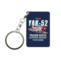 Thumbnail for Yakovlev Yak-52 - Cartoon + Name - Key Chain - Navy Blue