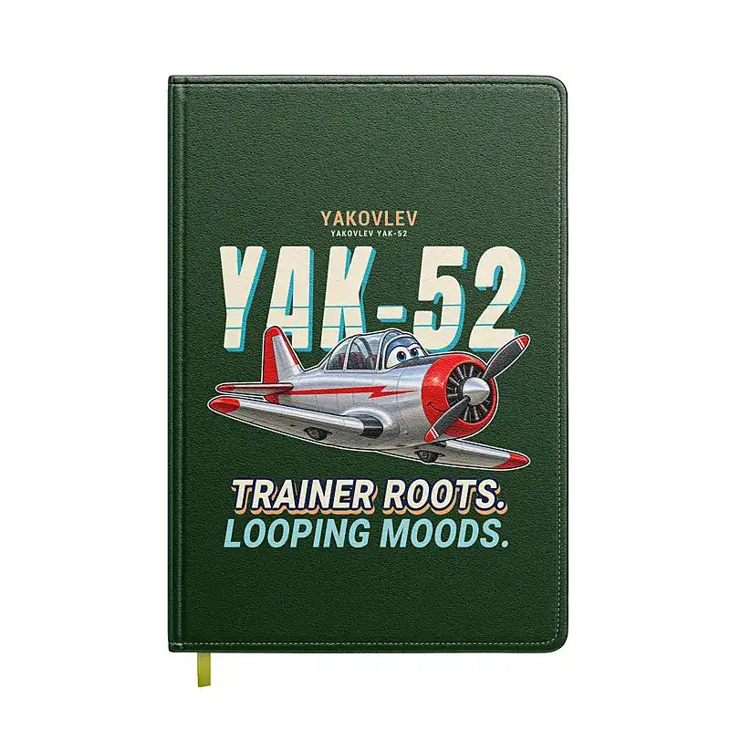 Yakovlev Yak-52 - Cartoon - Notebook - Dark Green