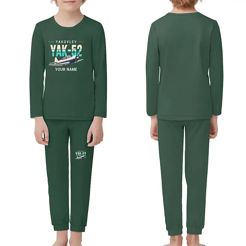 Yakovlev Yak-52 - Children Pajamas - Original Chest + Name - Dark Green