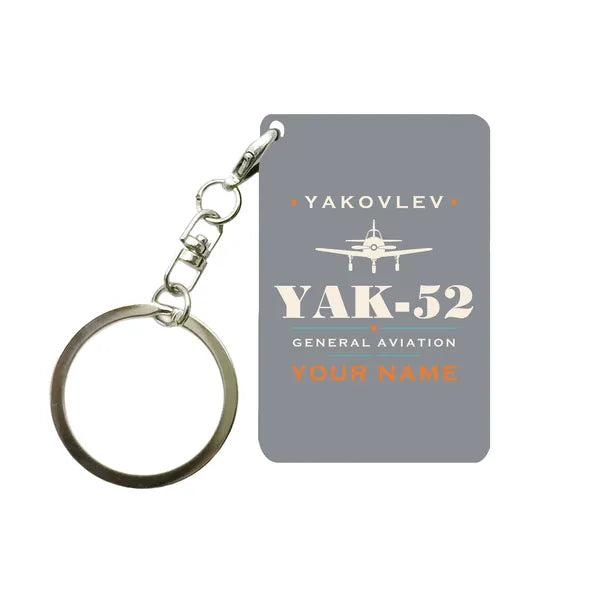 Yakovlev Yak-52 - Heritage + Name - Key Chain - Gray