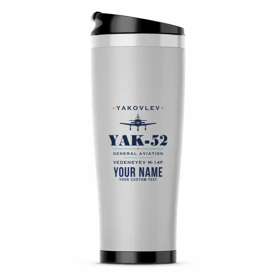 Yakovlev Yak-52 - Heritage + Name - Stainless Steel (No Holder) - Light Gray